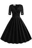 AXOE Damen Elegant Rockabilly Kleid 60er Jahre 1/2 Langarm...