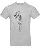 Smilo & Bron Herren T-Shirt mit Motiv Mädchen Regenschirm...