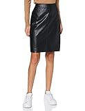 APART Fashion Damen Fake Leather Skirt Rock, Black, 36