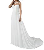 YASIOU Hochzeitskleid Elegant Damen Lang Weiß Vintage...