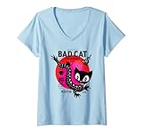 Damen Pussy Deluxe Dragon Cat T-Shirt mit V-Ausschnitt