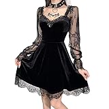 Xiangdanful Damen Kleid Sommer Minikleid Gothic Kleid T...