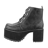 T.U.K. Shoes Women's Distressed Black 4-Eye Nosebleed Boot...