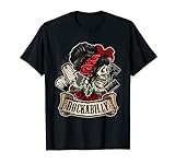 Rockabilly Girl Skull Pin-Up Hairstylist Friseur T-Shirt