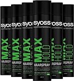 SYOSS Haarspray MAX HOLD starker Halt für 48 Stunden, 6er...