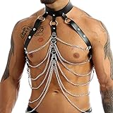 Agoky Herren Einstellbare Leder Body Körper Brust Harness...
